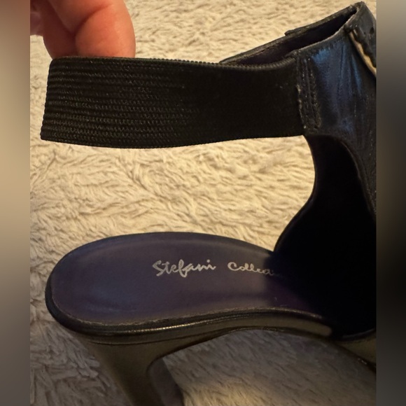 Stefani Collection Western Inspired Black & Cream Closed Toe Elastic Ankle Strap - Picture 7 of 11